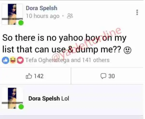 Lady Searching For Yahoo Boys To Come And “Use And Dump” Her